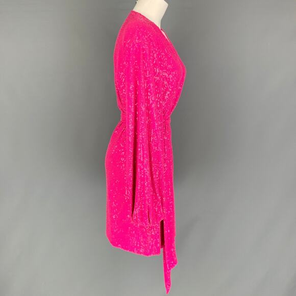 JAY GODFREY Size 8 Pink Polyester Sequined Dress - Picture 2 of 4